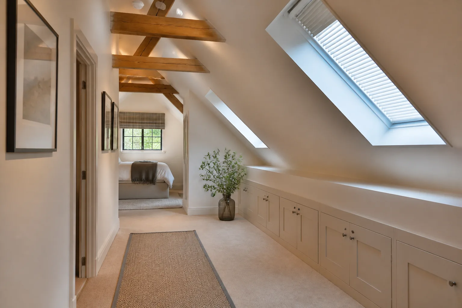 A attic hallway, designed for it