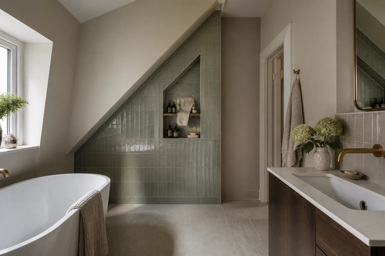 A awkward bathroom, designed for it