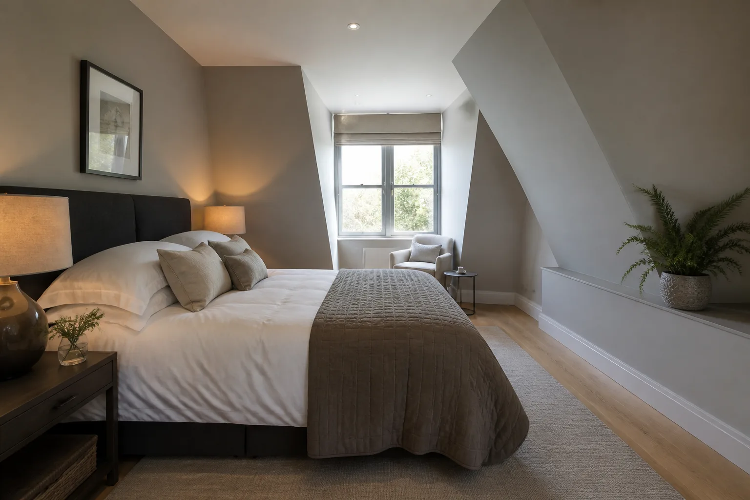 A awkward guest bedroom, designed for it