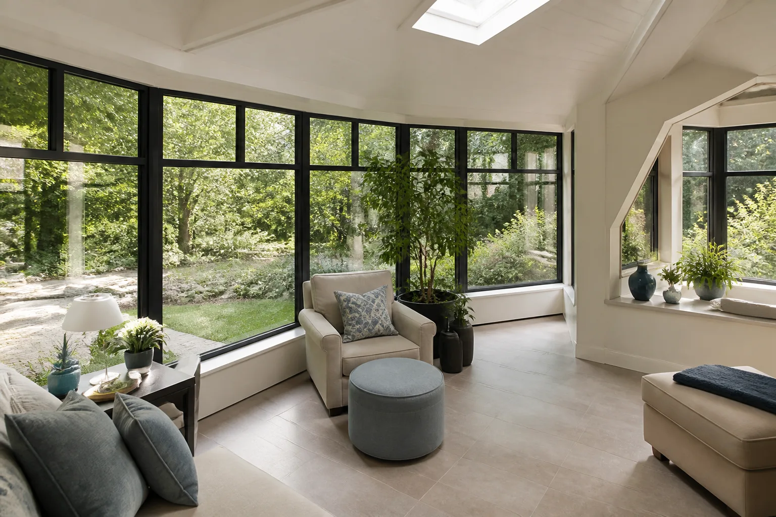 A awkward sunroom, designed for it