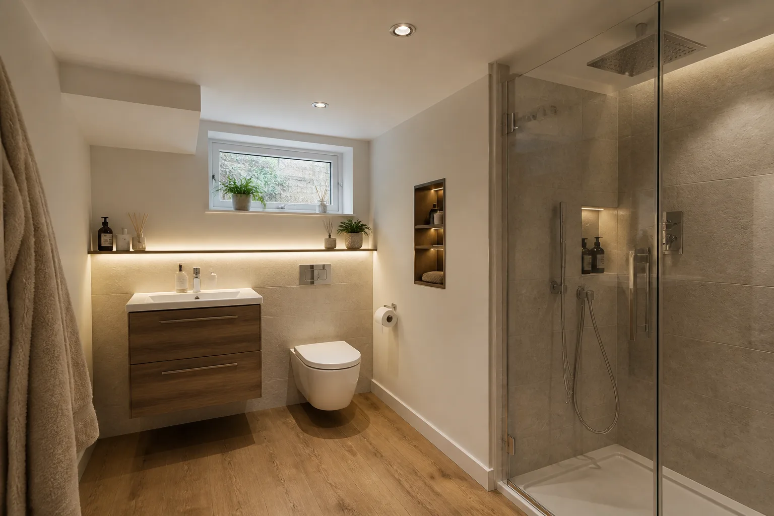 A basement ensuite, designed for it