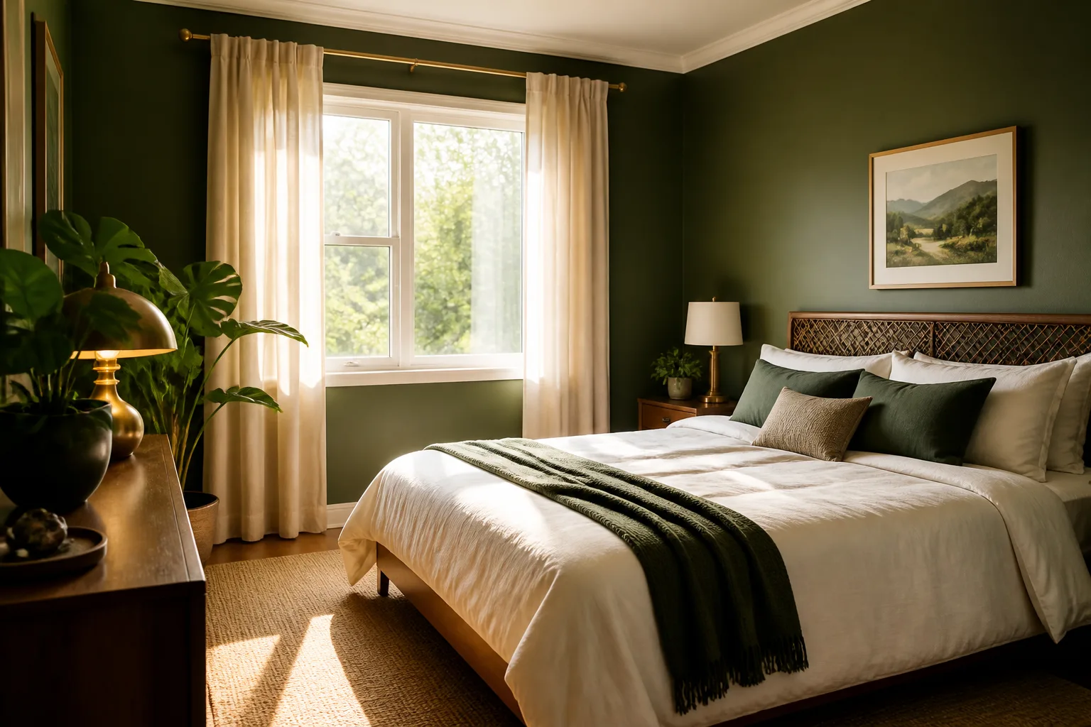 A bright bedroom, designed for it