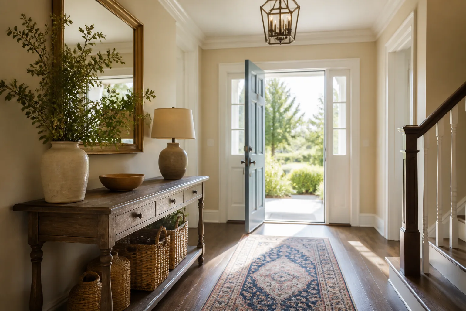 A bright entryway, designed for it
