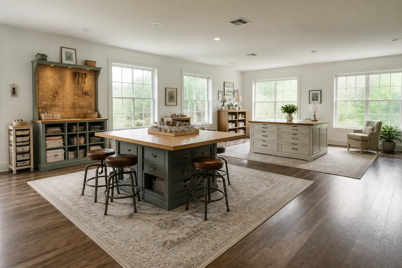 A large craft room, designed for it