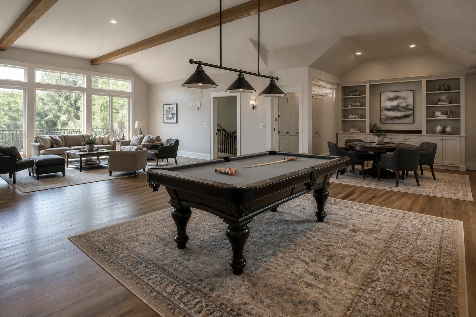 A large game room, designed for it