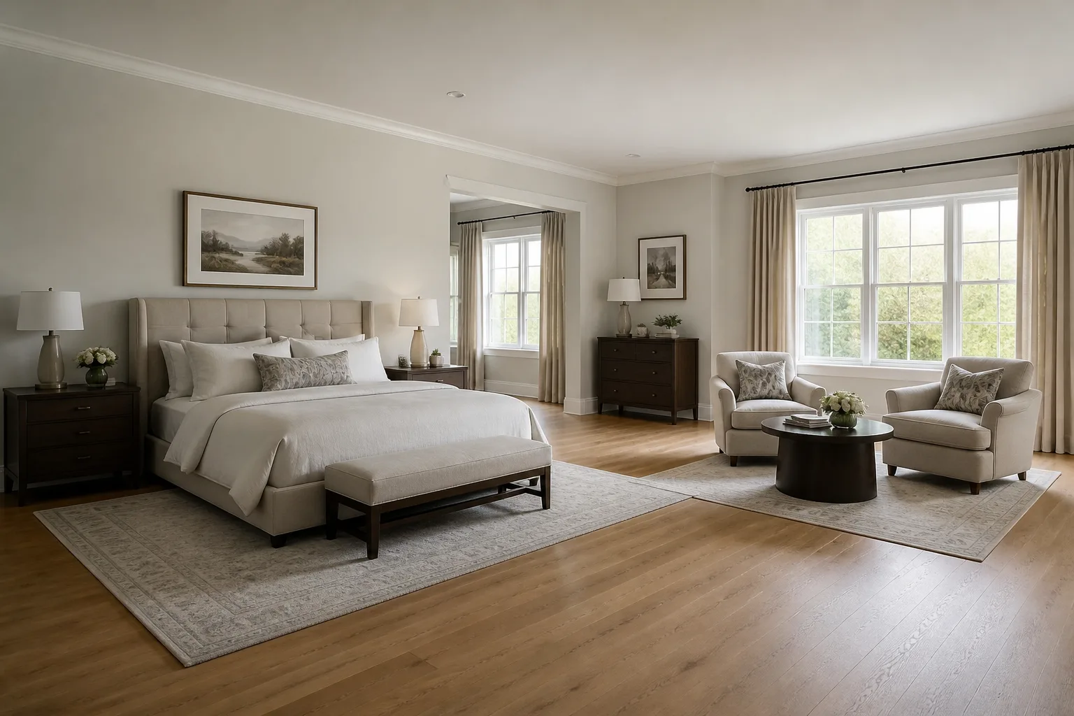 A large guest bedroom, designed for it