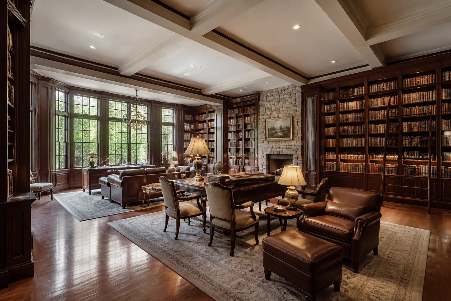A large home library, designed for it