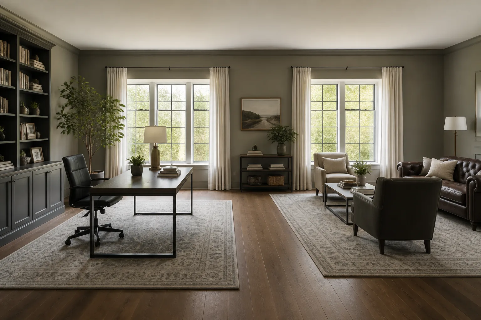 A large home office, designed for it