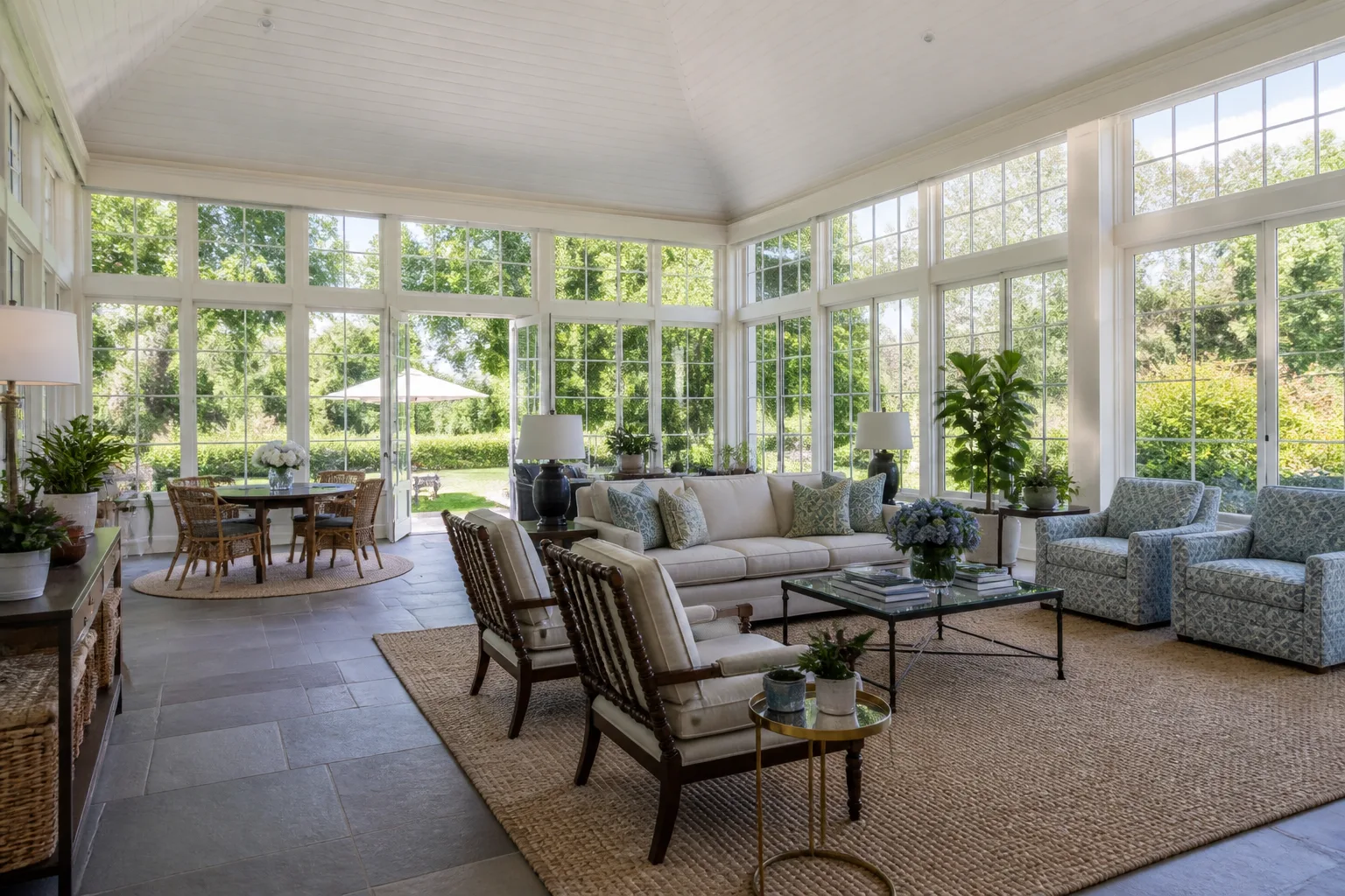 A large sunroom, designed for it