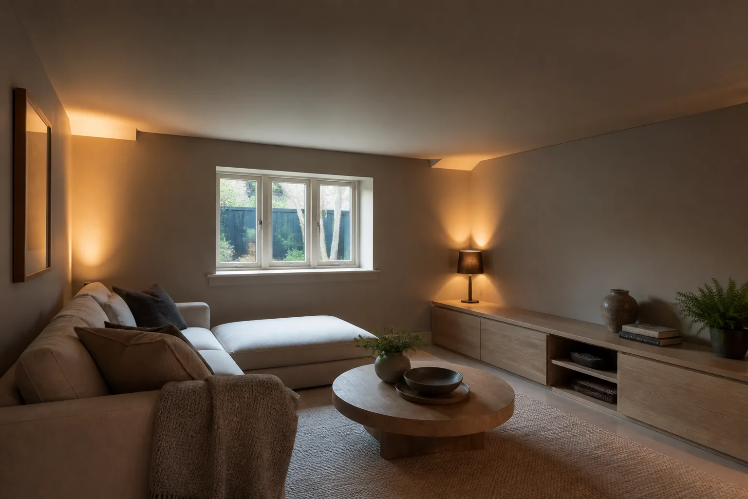 A low-ceiling den, designed for it