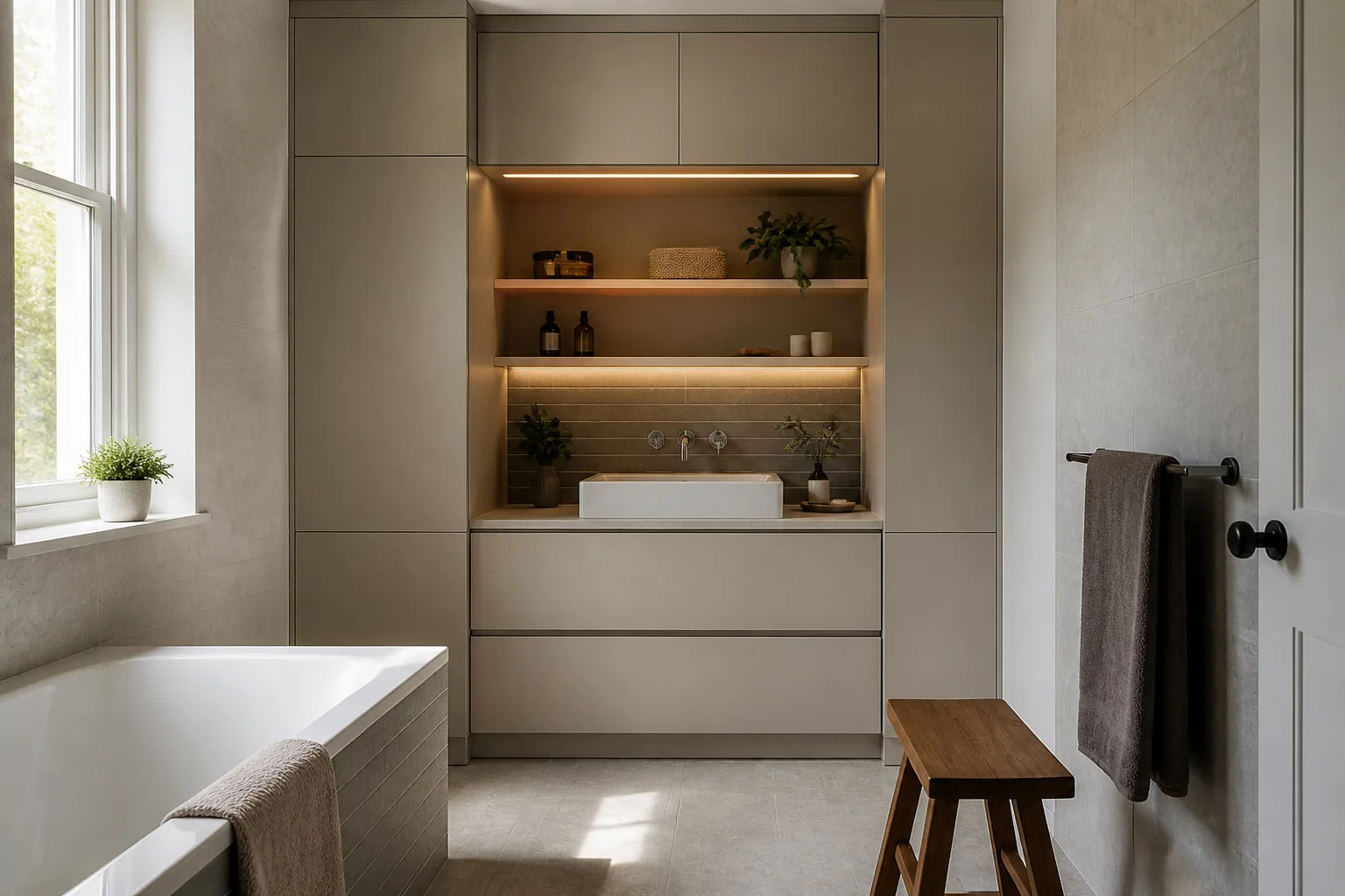 A multifunctional bathroom, designed for it