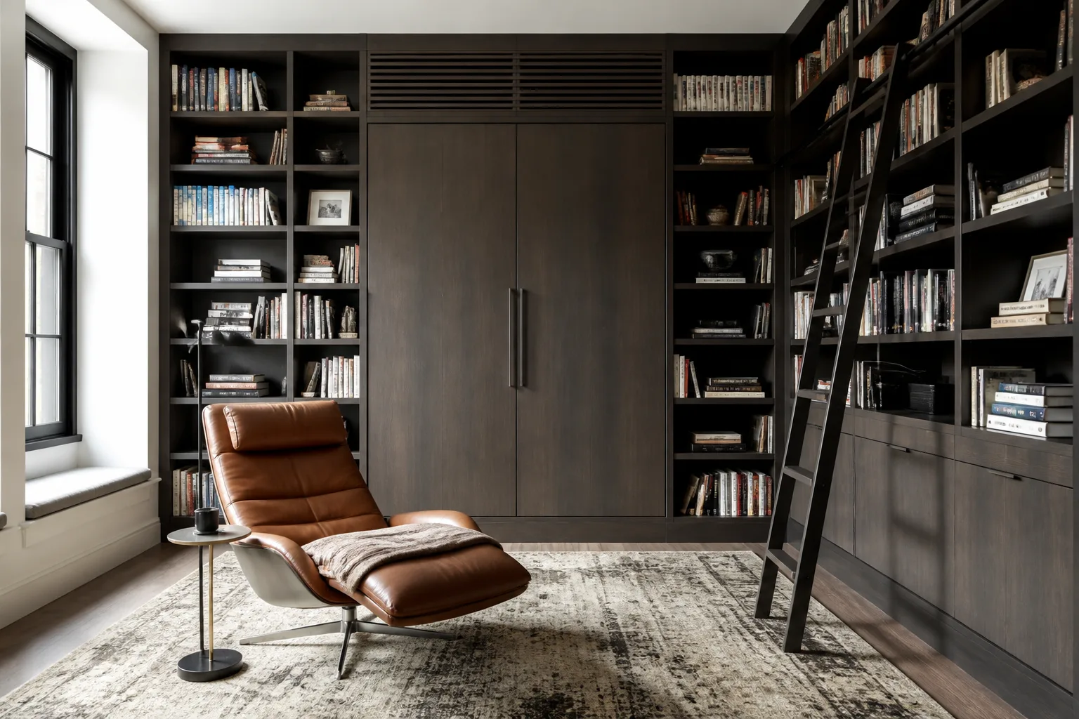 A multifunctional home library, designed for it