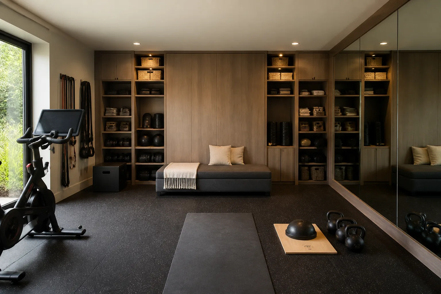 A no-storage home gym, designed for it