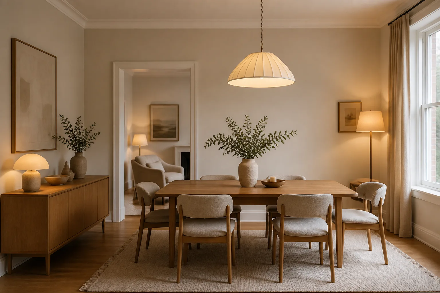 A north-facing dining room, designed for it