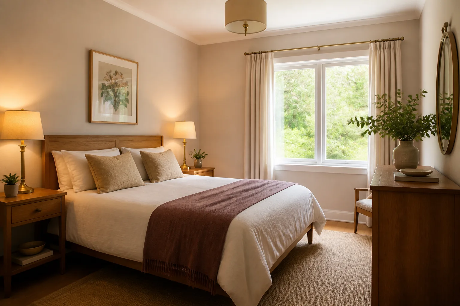 A north-facing guest bedroom, designed for it