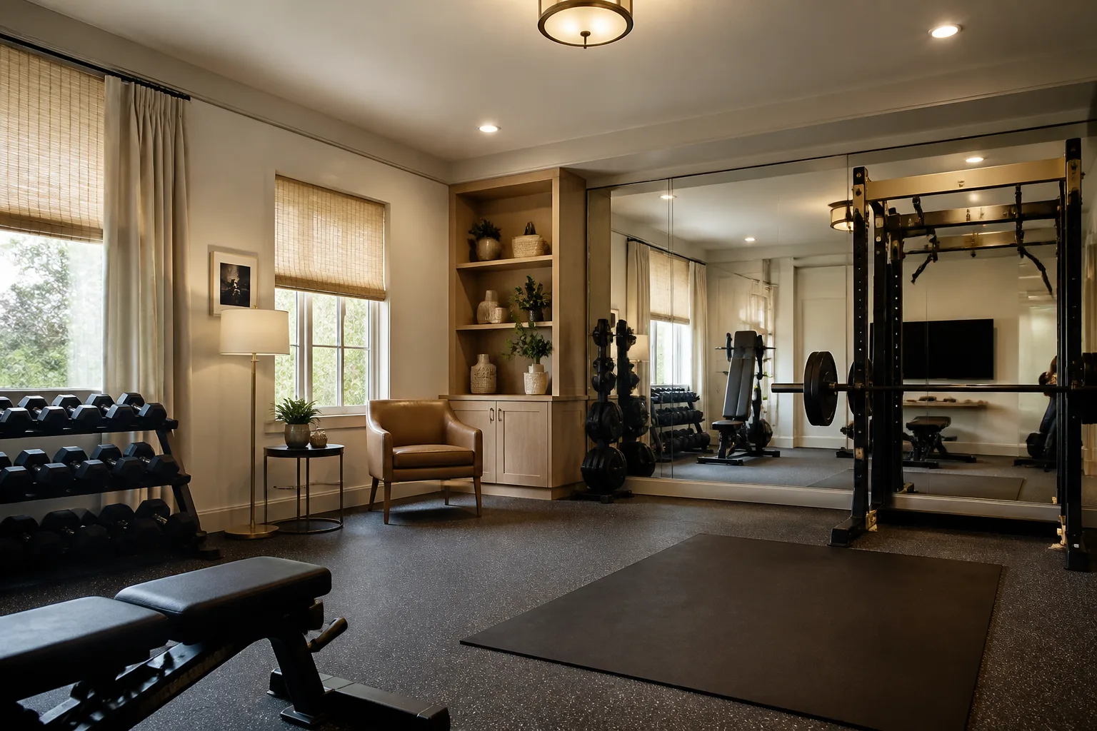 A north-facing home gym, designed for it