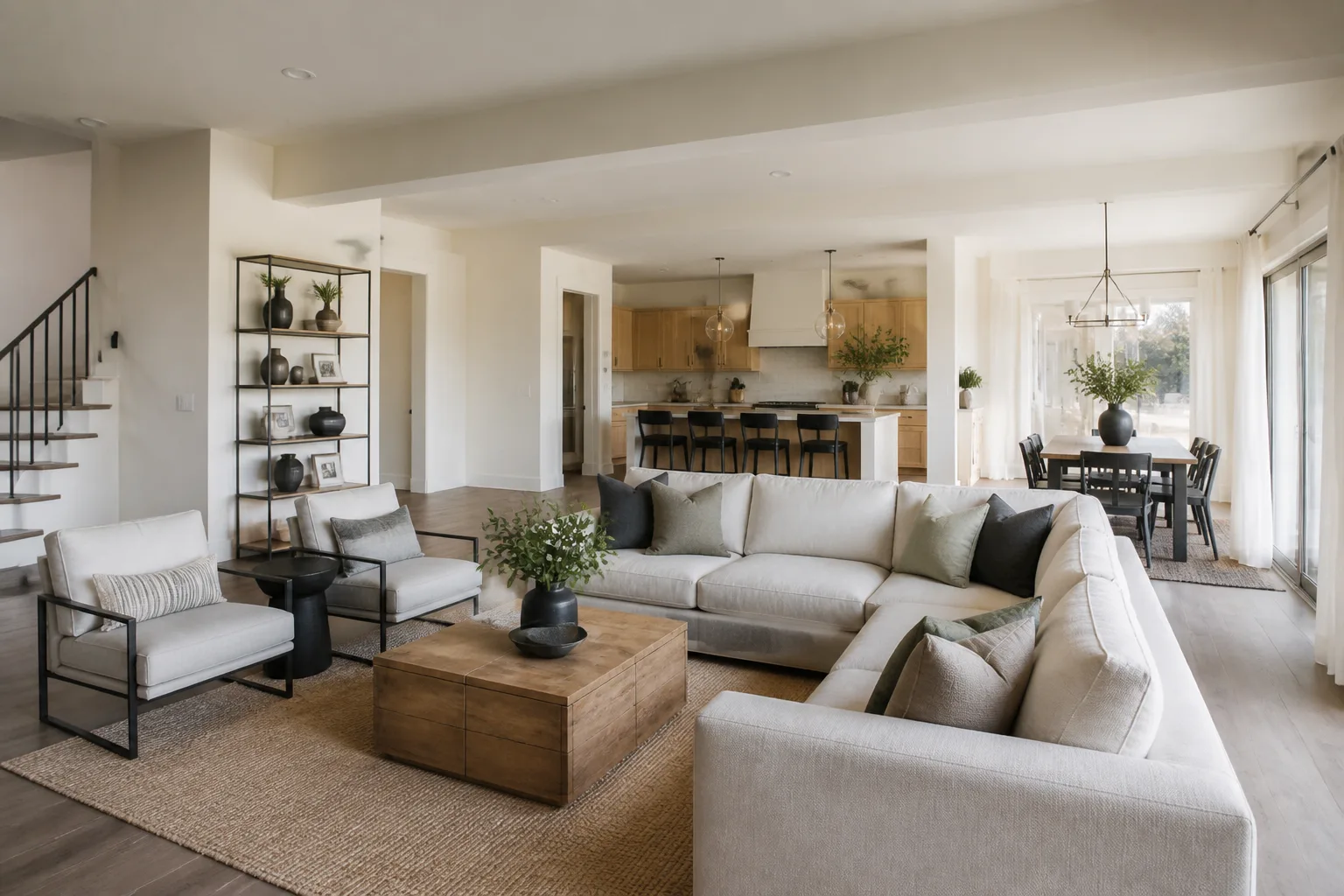 A open-plan family room, designed for it