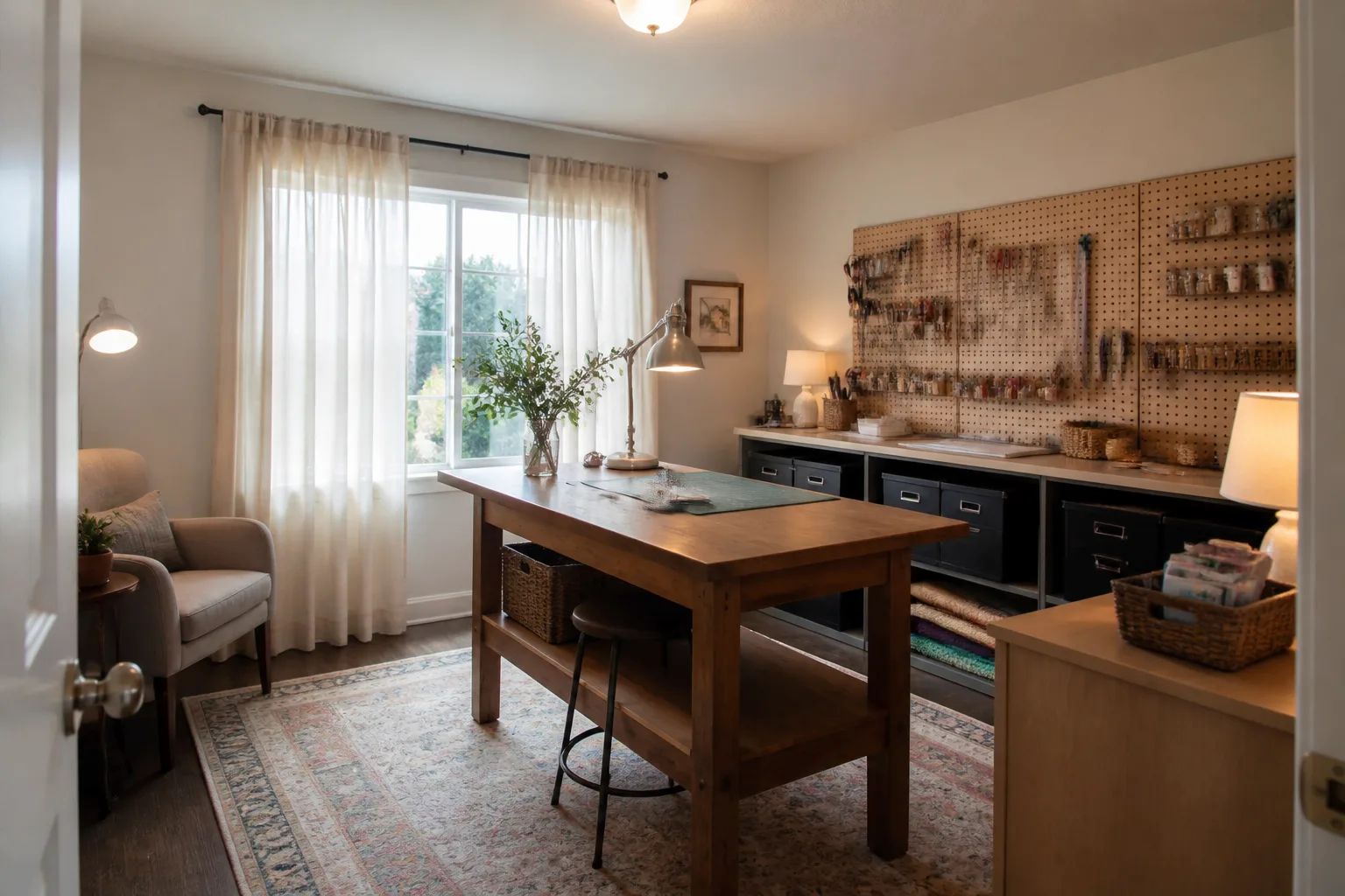 A rental craft room, designed for it