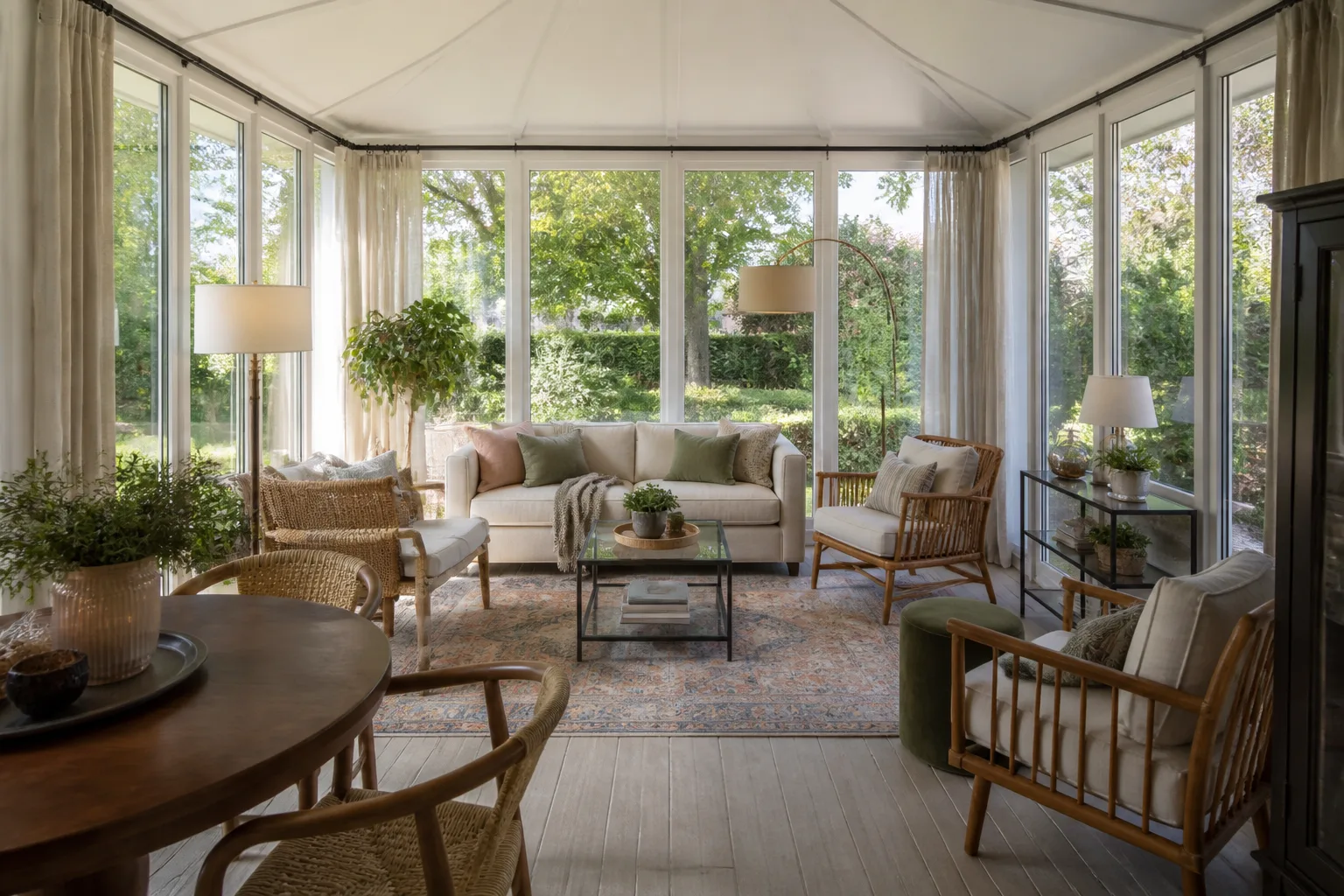 A rental sunroom, designed for it