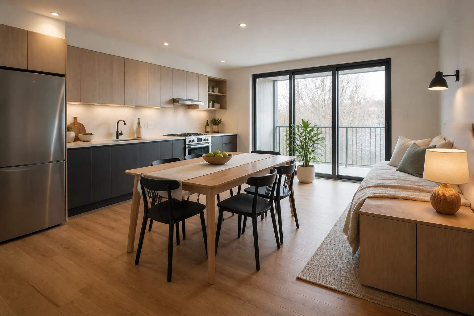 A shared kitchen-diner, designed for it