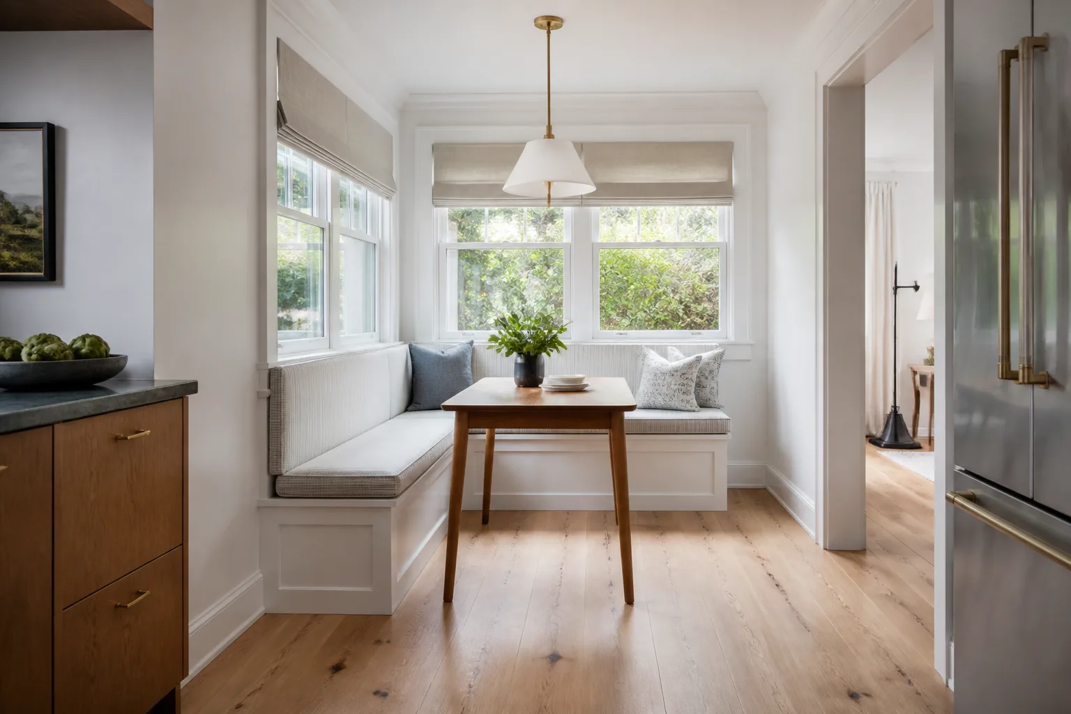 A small breakfast nook, designed for it