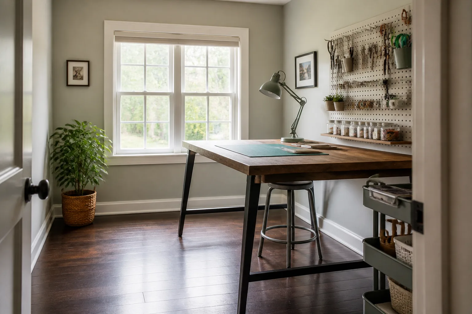 A small craft room, designed for it