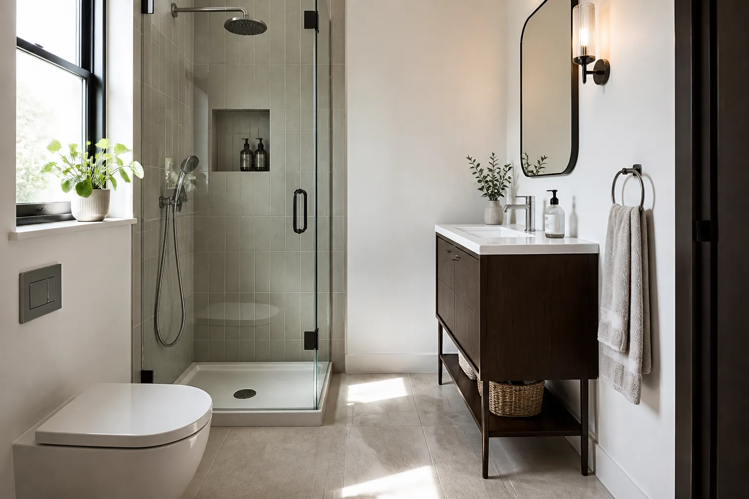 A small ensuite, designed for it