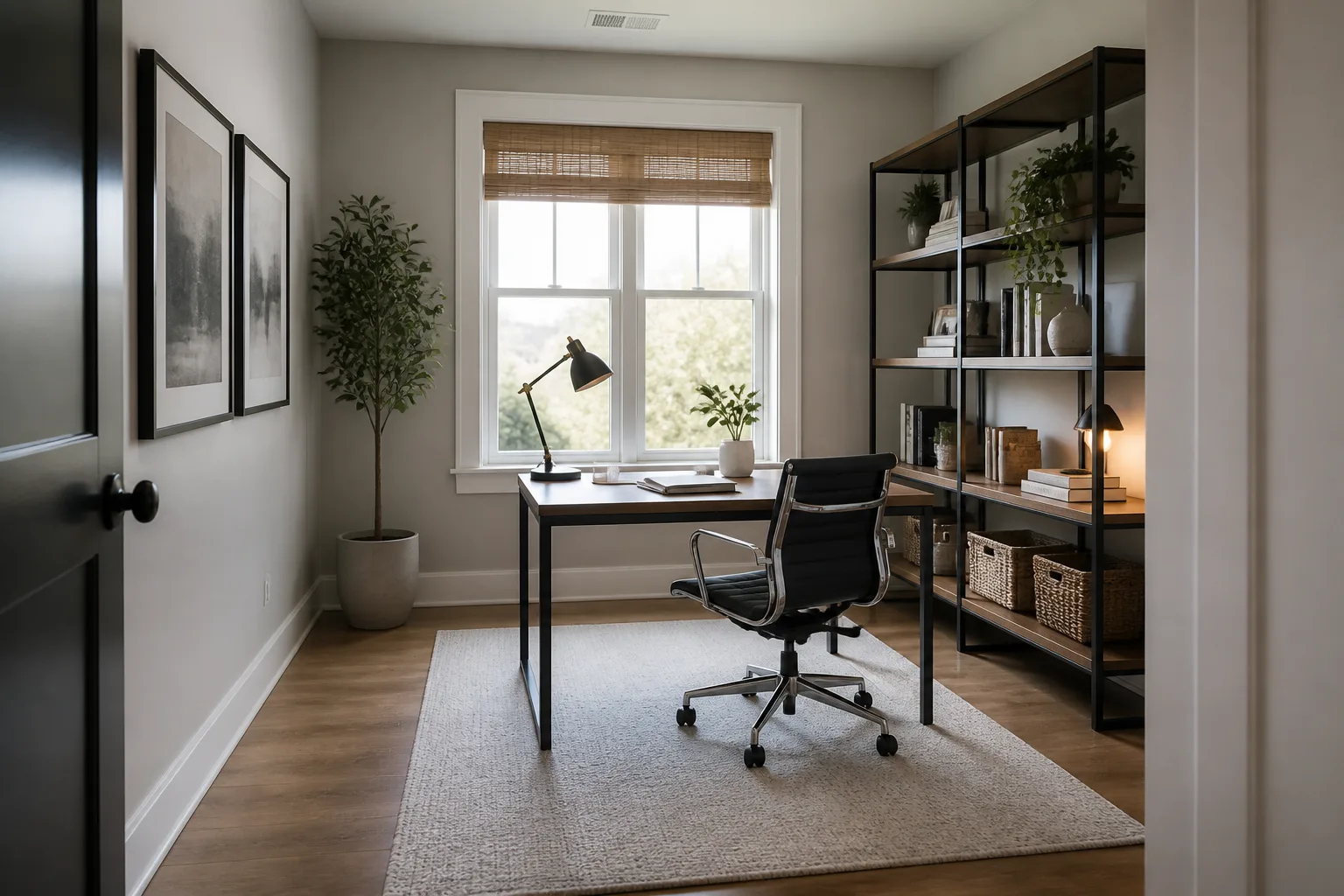 A small home office, designed for it