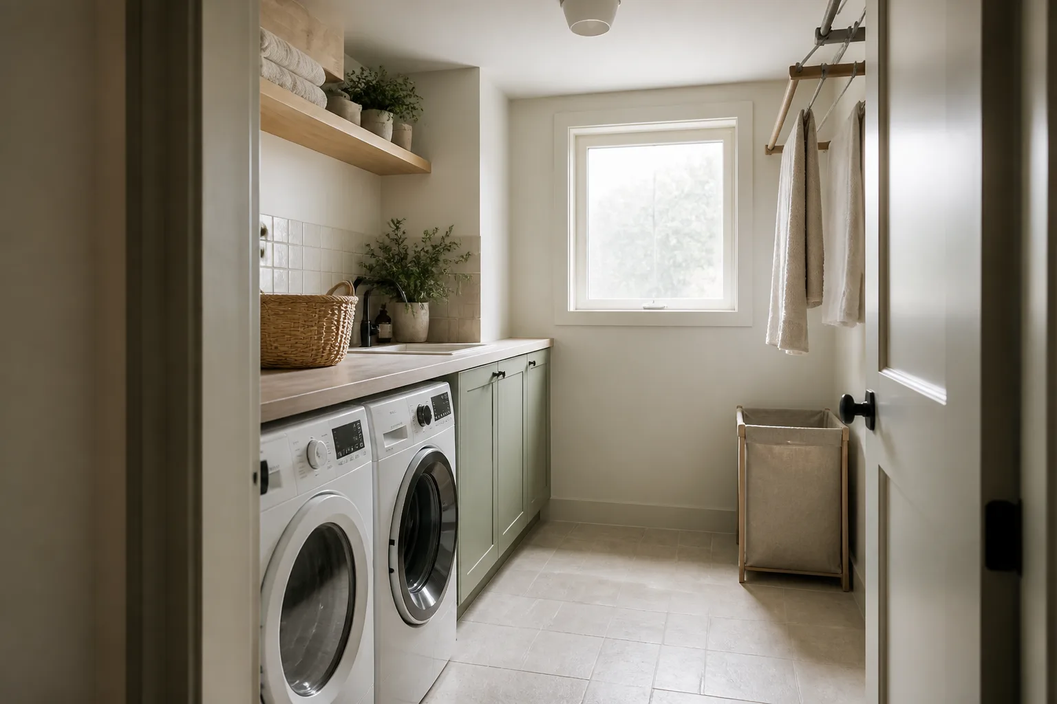 A small laundry room, designed for it