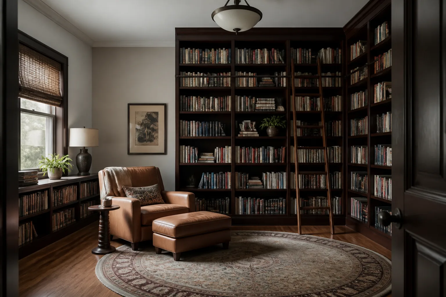 A square home library, designed for it