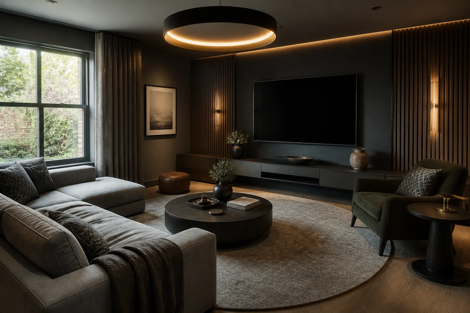 A square media room, designed for it