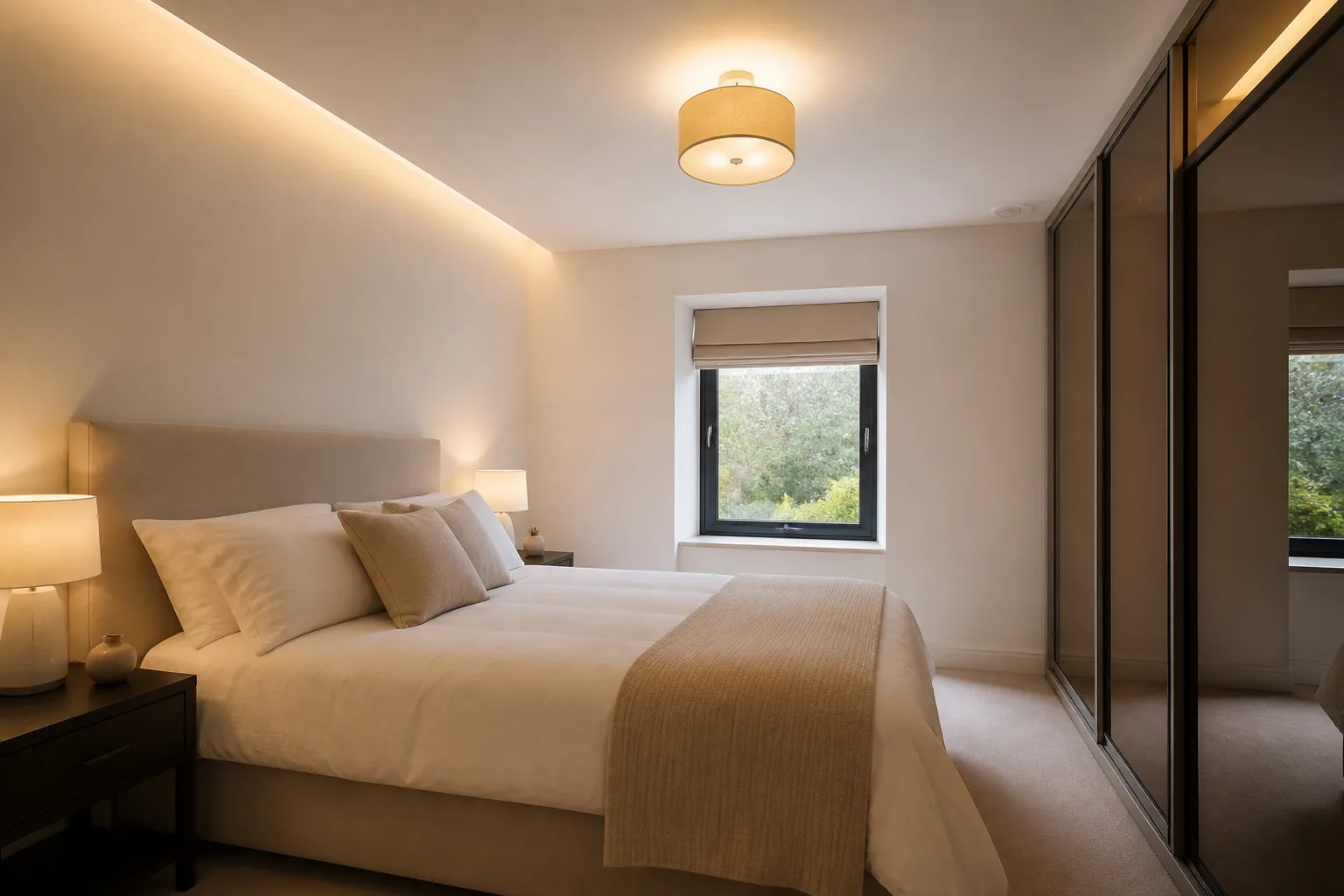 A windowless bedroom, designed for it